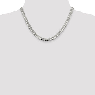 Sterling Silver Domed w/ Side D/C Curb Chain (Style QRC220-18)