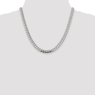 Sterling Silver Domed w/ Side D/C Curb Chain (Style QRC220-20)