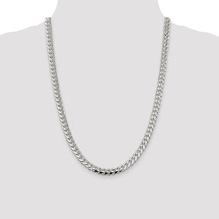 Sterling Silver Domed w/ Side D/C Curb Chain (Style QRC220-24)