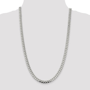 Sterling Silver Domed w/ Side D/C Curb Chain (Style QRC220-26)