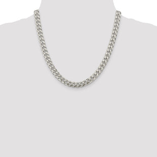Sterling Silver Domed w/ Side D/C Curb Chain (Style QRC240-20)