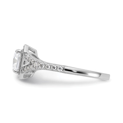 Sterling Shimmer Sterling Silver Rhodium-plated CZ 41 Stone Open Back Ring