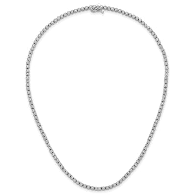 Sterling Shimmer Sterling Silver Rhodium-plated Bezel Set CZ 54 Stone Necklace
