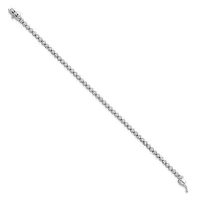 Sterling Shimmer Sterling Silver Rhodium-plated Bezel Set CZ 54 Stone Necklace