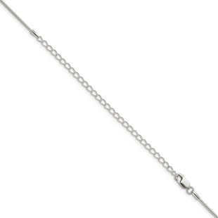 Sterling Silver Snake Chain w/4in ext. (Style QSN030E-22)