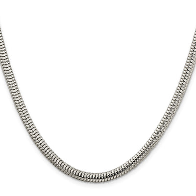 Sterling Silver Round Snake Chain, 18 x 5mm