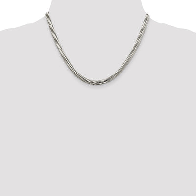 Sterling Silver Round Snake Chain, 18 x 5mm