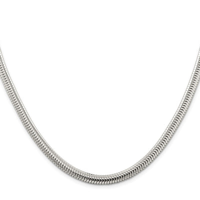 Sterling Silver Round Snake Chain, 18 x 6mm