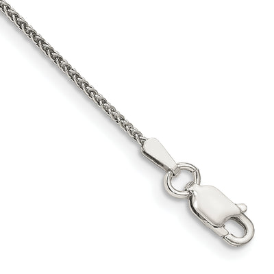 Sterling Silver Round Spiga Chain Anklet, 9 x 1.25mm