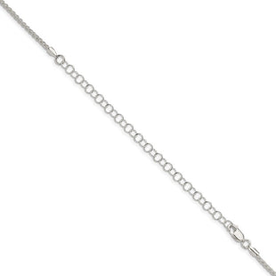 Sterling Silver Round Spiga Chain w/4in ext. (Style QSP050E-22)