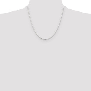 Sterling Silver Polished Square Snake Chain (Style QSQ035-20)
