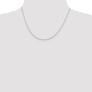 Sterling Silver Rhodium-plated Diamond-cut Round Spiga Chain (Style QSR025R-18)