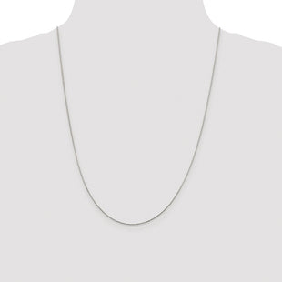 Sterling Silver Rhodium-plated Diamond-cut Round Spiga Chain (Style QSR025R-24)