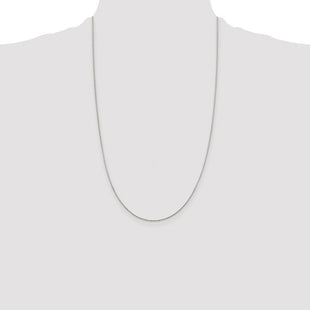 Sterling Silver Rhodium-plated Diamond-cut Round Spiga Chain (Style QSR025R-26)