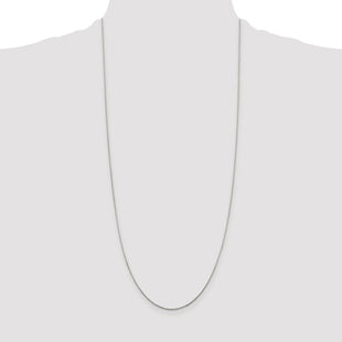 Sterling Silver Rhodium-plated Diamond-cut Round Spiga Chain (Style QSR025R-30)