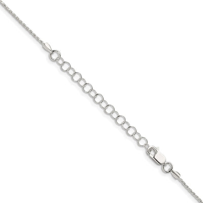 Sterling Silver . Diamond-cut Round Spiga Chain w/2in ext.
