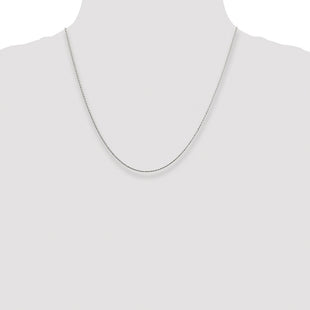 Sterling Silver Rhodium-plated Diamond-cut Round Spiga Chain (Style QSR035R-20)