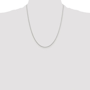 Sterling Silver Rhodium-plated Diamond-cut Round Spiga Chain (Style QSR035R-22)