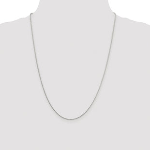 Sterling Silver Rhodium-plated Diamond-cut Round Spiga Chain (Style QSR035R-24)