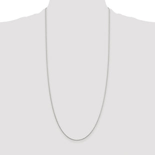Sterling Silver Rhodium-plated Diamond-cut Round Spiga Chain (Style QSR035R-30)