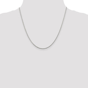 Sterling Silver Diamond-cut Round Spiga Chain (Style QSR040-20)