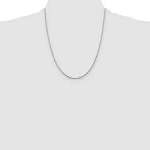 Sterling Silver Rhodium-plated Diamond-cut Round Spiga Chain (Style QSR040R-22)