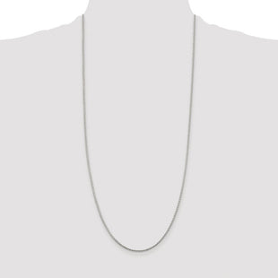Sterling Silver Rhodium-plated Diamond-cut Round Spiga Chain (Style QSR040R-30)