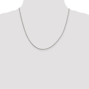 Sterling Silver Diamond-cut Round Spiga Chain (Style QSR050-20)