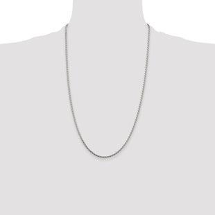 Sterling Silver Diamond-cut Round Spiga Chain (Style QSR060-26)