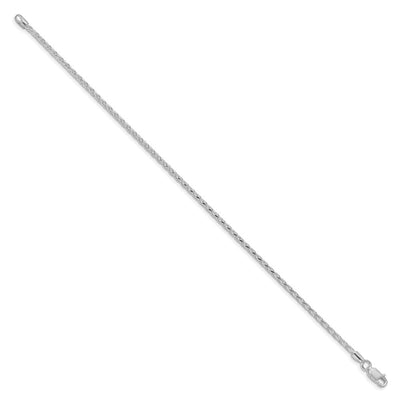 Sterling Silver Rhodium-plated Diamond-cut Round Spiga Chain, 16 x 2.15mm