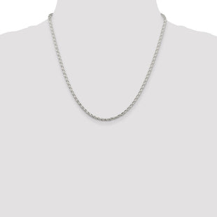 Sterling Silver Diamond-cut Round Spiga Chain (Style QSR080-20)