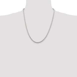 Sterling Silver Diamond-cut Round Spiga Chain (Style QSR080-22)