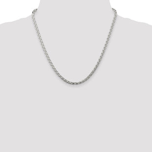 Sterling Silver Diamond-cut Round Spiga Chain (Style QSR100-20)