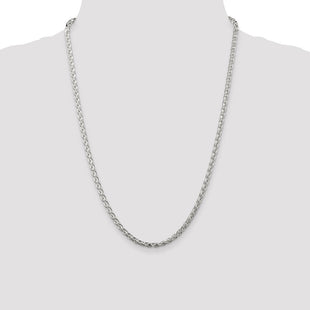Sterling Silver Diamond-cut Round Spiga Chain (Style QSR100-24)