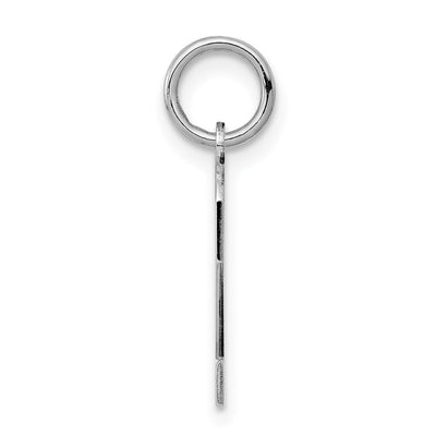 Sterling Silver/Rhodium-plated Polished Number 2 Charm, 20 x 4mm