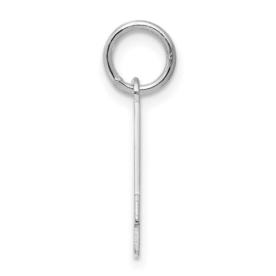 Sterling Silver/Rhodium-plated Polished Number 4 Charm, 20 x 4mm