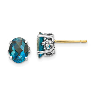 14k/Silver Two-Tone Earrings Style QTC1342 - Classique Jewelry Inc.