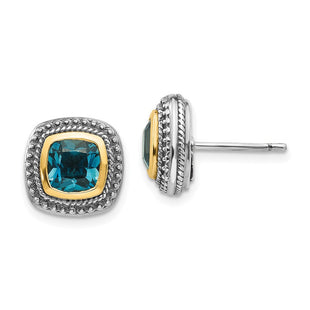 14k/Silver Two-Tone Earrings Style QTC1350 - Classique Jewelry Inc.