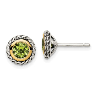 14k/Silver Two-Tone Earrings Style QTC1657 - Classique Jewelry Inc.