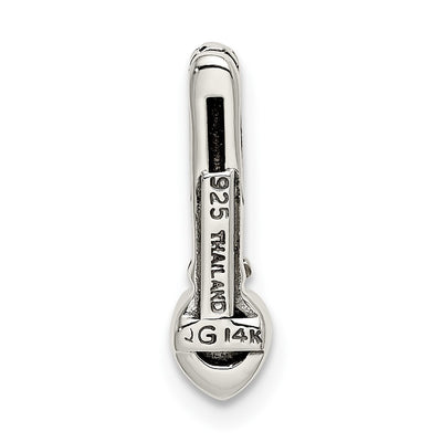 Shey Couture Sterling Silver Antiqued with 14K Accent Polished Citrine Chain Slide Pendant