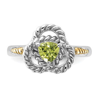 Shey Couture Sterling Silver Rhodium-plated with 14K Accent Peridot Ring