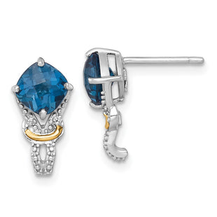 14k/Silver Two-Tone Earrings Style QTC1854 - Classique Jewelry Inc.