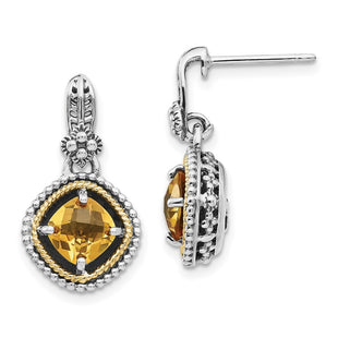 14k/Silver Two-Tone Earrings Style QTC365 - Classique Jewelry Inc.