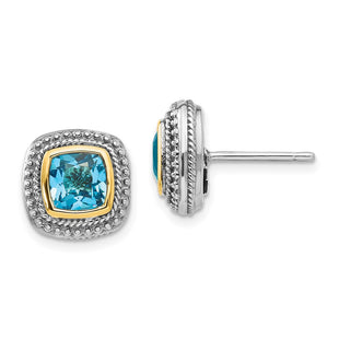 14k/Silver Two-Tone Earrings Style QTC798 - Classique Jewelry Inc.