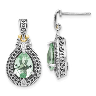 14k/Silver Two-Tone Earrings Style QTC886 - Classique Jewelry Inc.