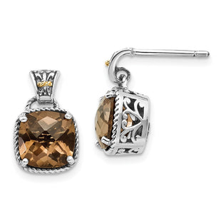 14k/Silver Two-Tone Earrings Style QTC919 - Classique Jewelry Inc.