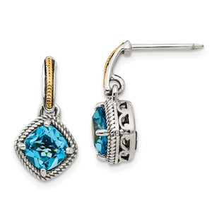 14k/Silver Two-Tone Earrings Style QTC962 - Classique Jewelry Inc.