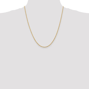 14K Diamond-cut Quadruple Rope Lobster Clasp Chain (Style QTR016-22)