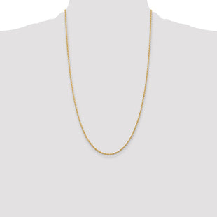 14K Diamond-cut Quadruple Rope Lobster Clasp Chain (Style QTR016-26)