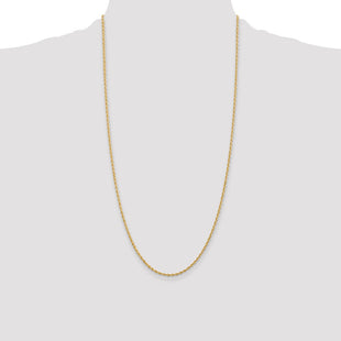 14K Diamond-cut Quadruple Rope Lobster Clasp Chain (Style QTR016-28)